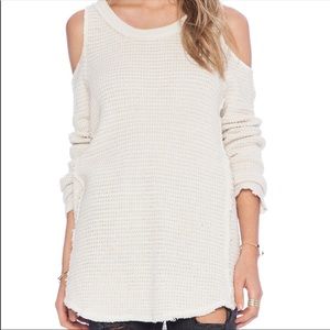 Free people cold shoulder lightweight sweater